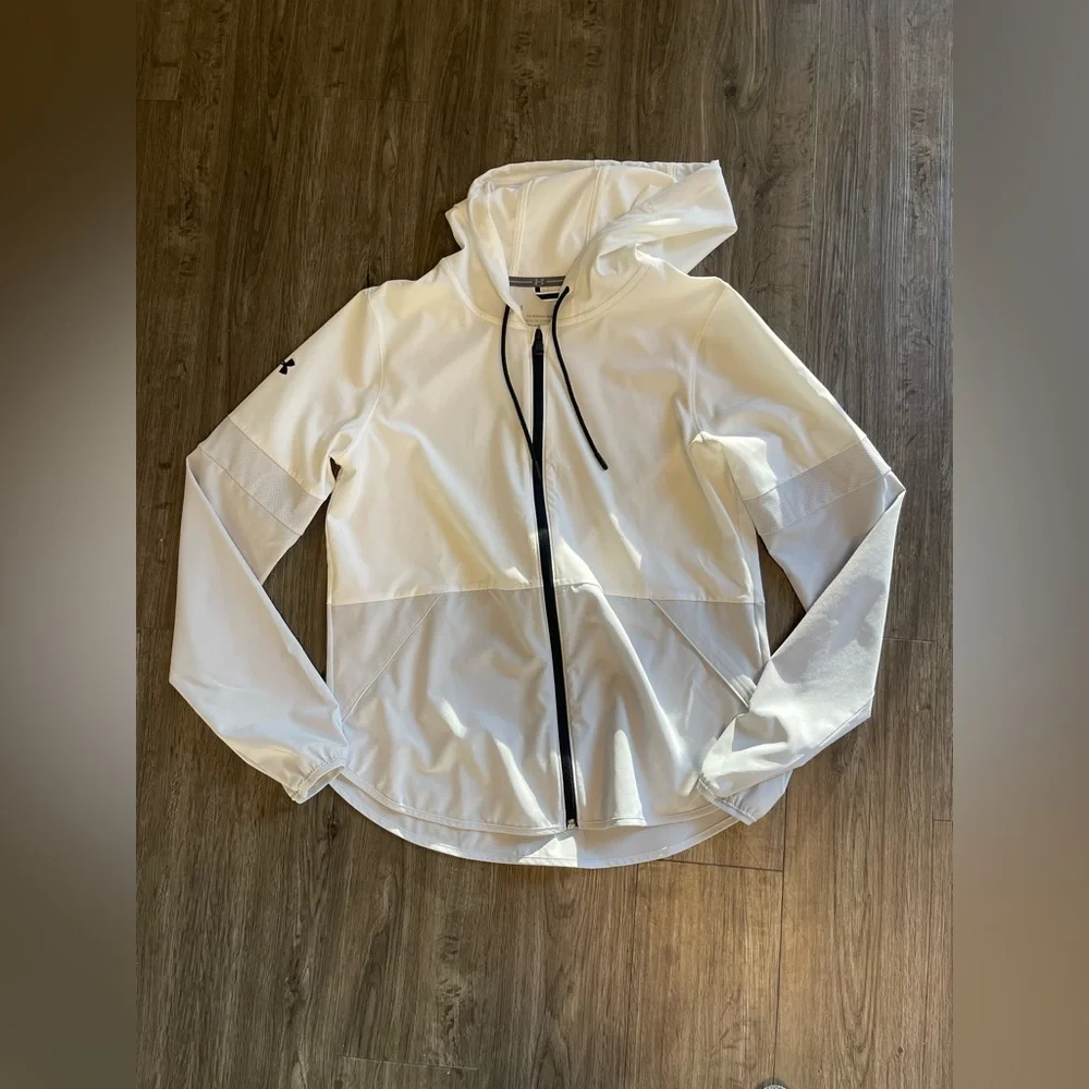 Under Armour Squad Woven / Storm Squad Warm-Up Jacket Small White Gray Black - Picture 1 of 6